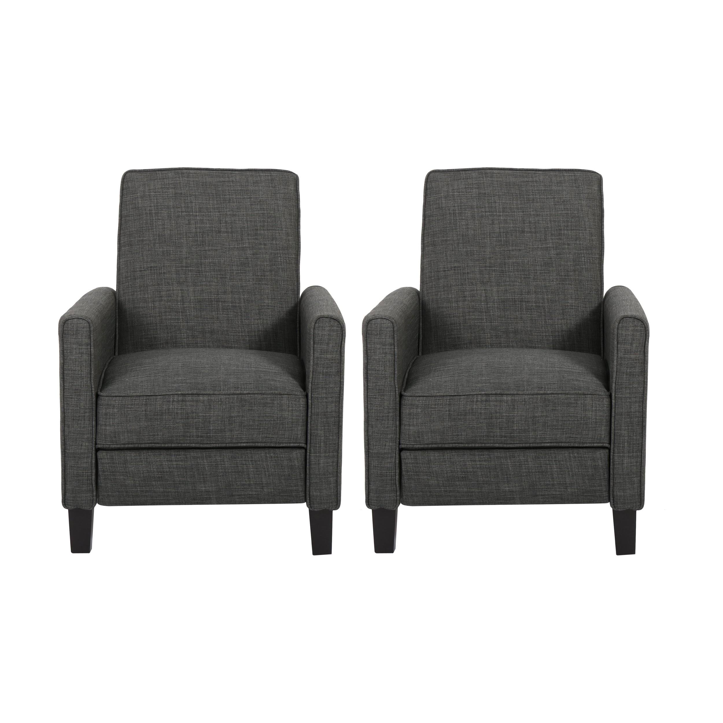 Set of 2 Fabric Recliner Moss Gray Q380764
