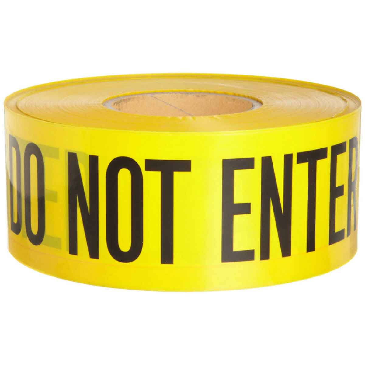 Yellow/Black Barricade Tape, 1000Ft x 3in A857