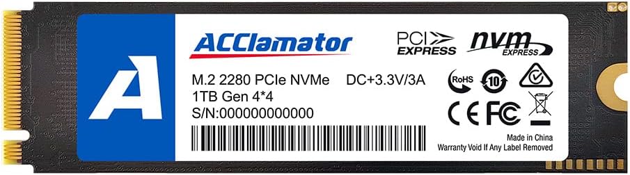 1TB M.2 NVMe Internal Gaming SSD Solid State Drive Gen4 PCIe 4.0 M.2 2280 F148886