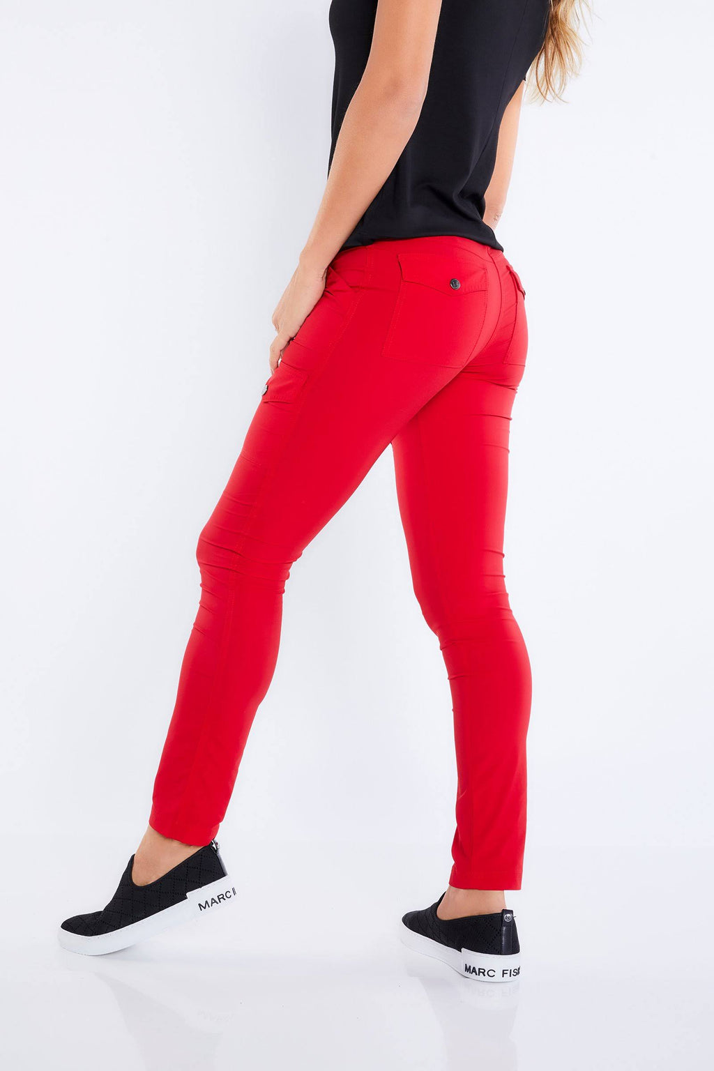 Red Slim Fit Cargo Pants S33658