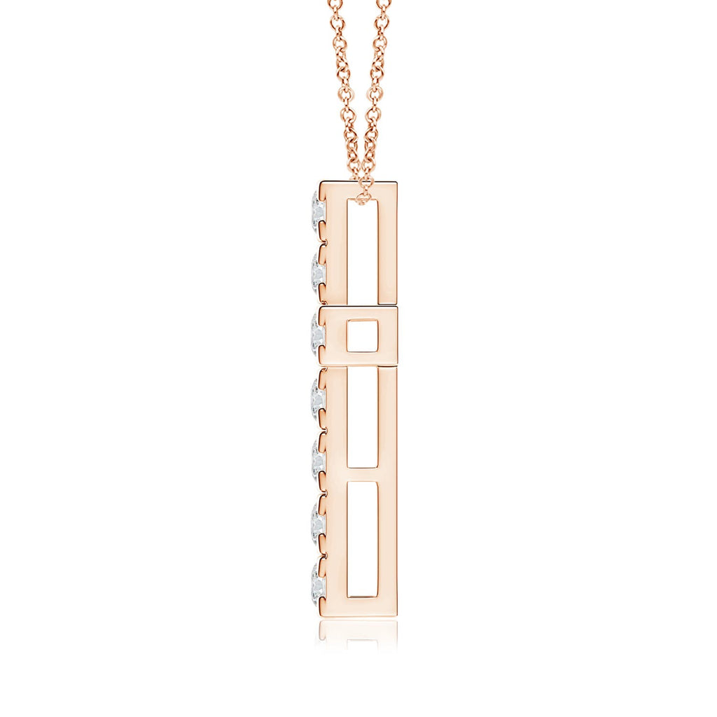Diamond Cross Pendant Necklace in 14K Rose Gold I612
