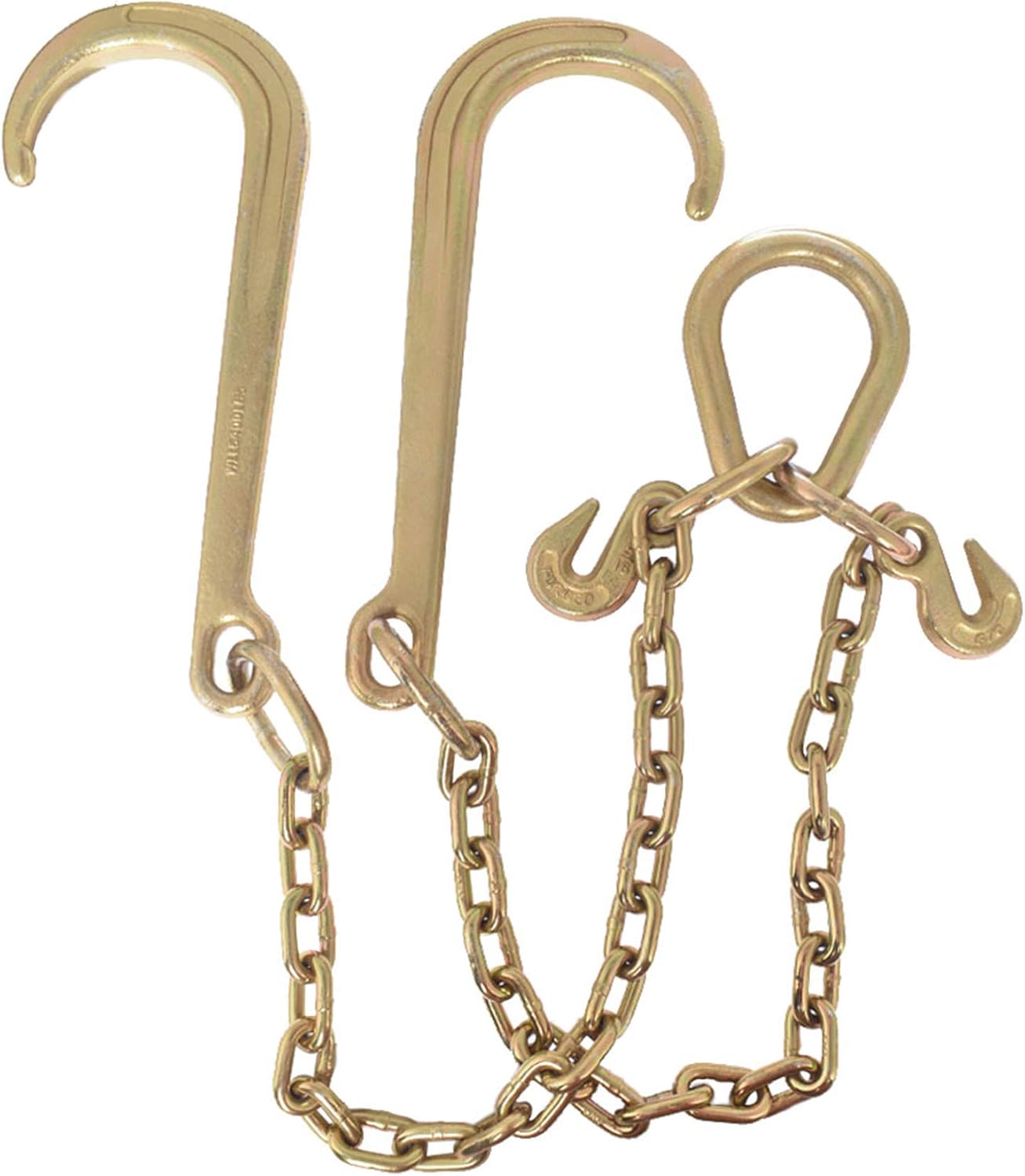 5/16 x 10 FT Grade 70 Tow Chain with 15 J Hook and T Hook Mini J Hook, Pack of 2 V3537