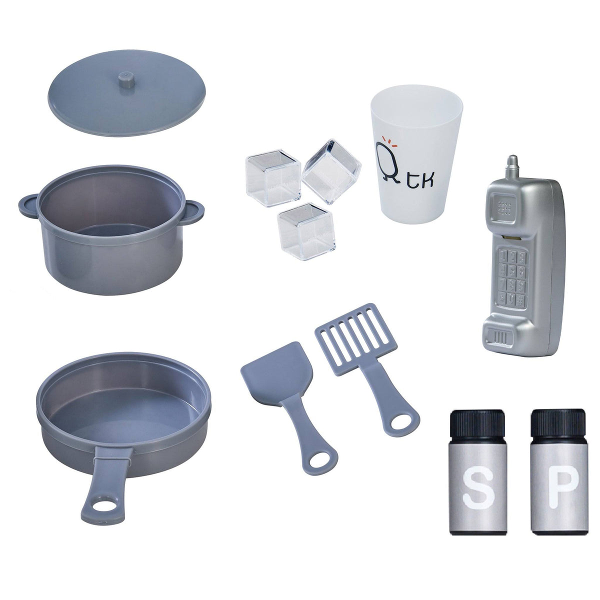 Gray Kids Play Kitchen with Cookware R955667