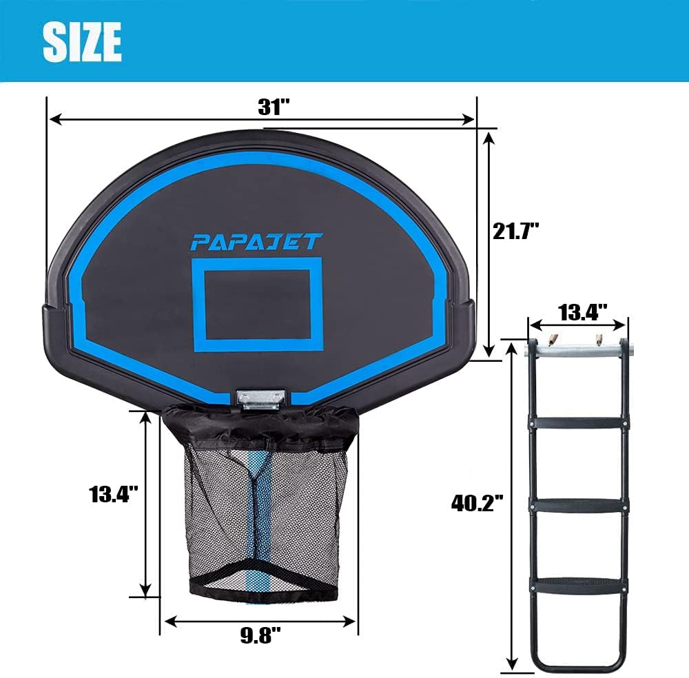 Trampoline Basketball Hoop & 3-Step Trampoline Ladder for Straight Pole, Pack of 2 B200655
