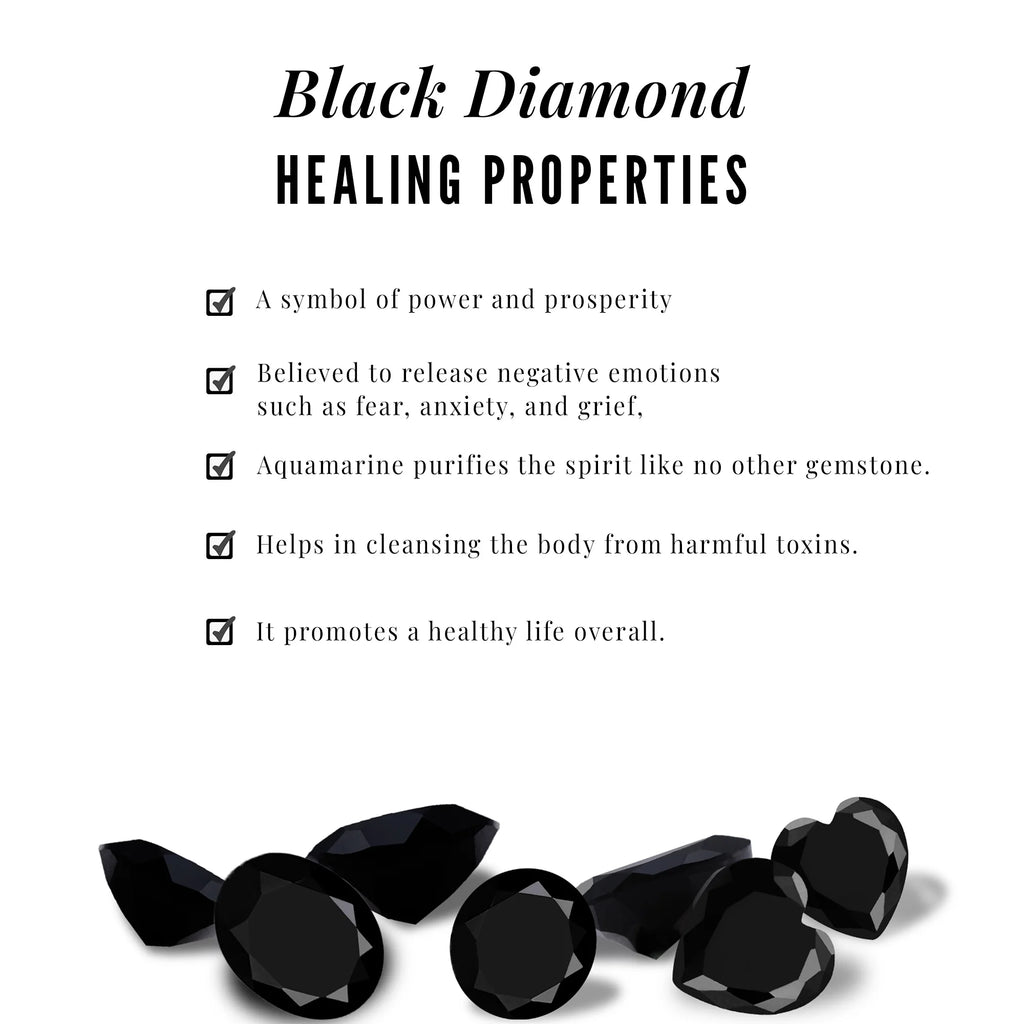 Black Diamond Floral Stud Earrings, 925 Sterling Silver D9593