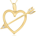 14k Heart & Arrow Diamond Pendant Necklace P672