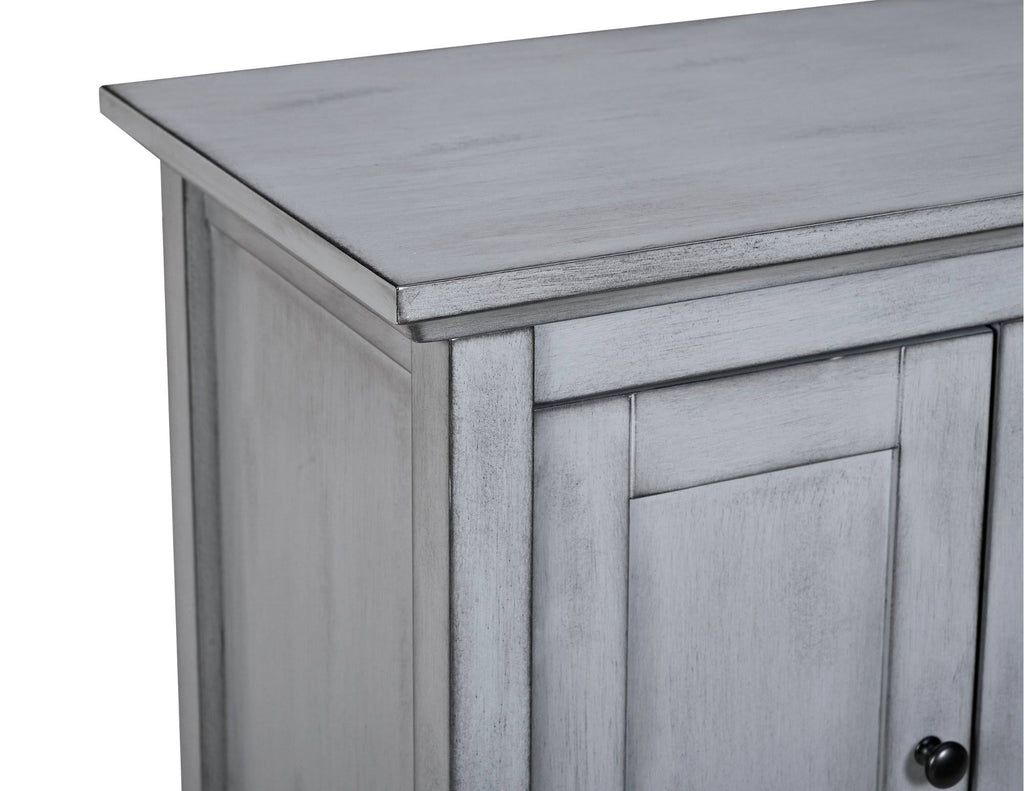 Antique Grey Wood TV Media Stand Storage Console R41470