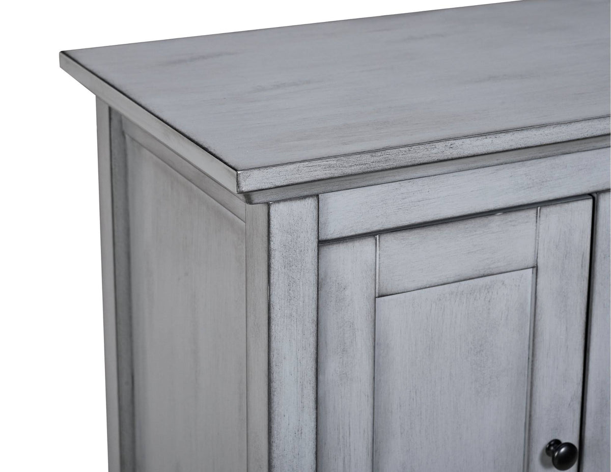 Antique Grey Wood TV Media Stand Storage Console R41470