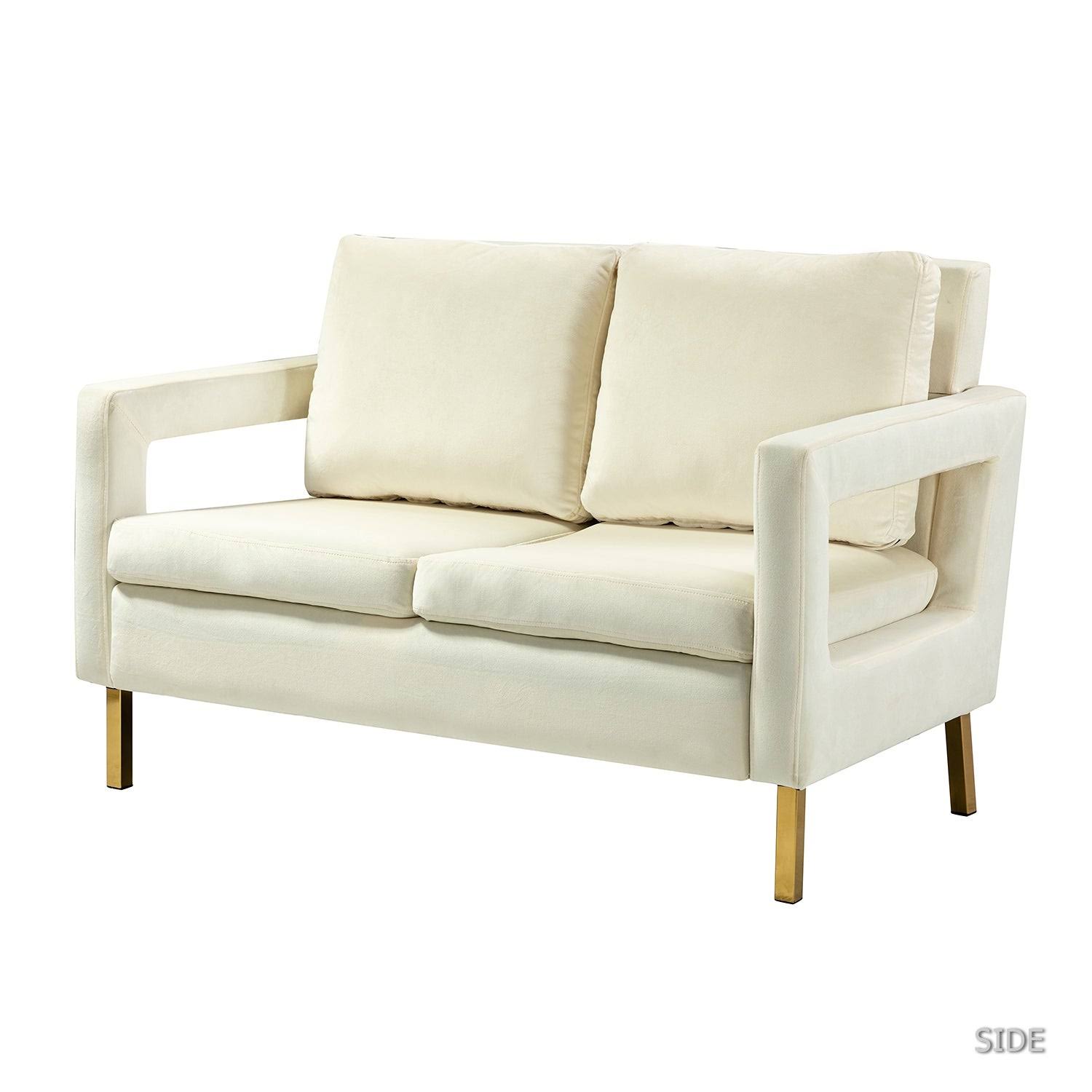 Green 50x22 Loveseat with Gold Metal Legs B374