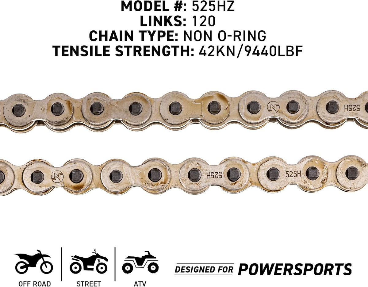 Front 15 Rear 42 Tooth 525HZ Standard 120 Links Drive Sprocket Chain Combo V7267