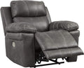 Faux Leather Power Recliner with Adjustable Headrest, Gray X8253