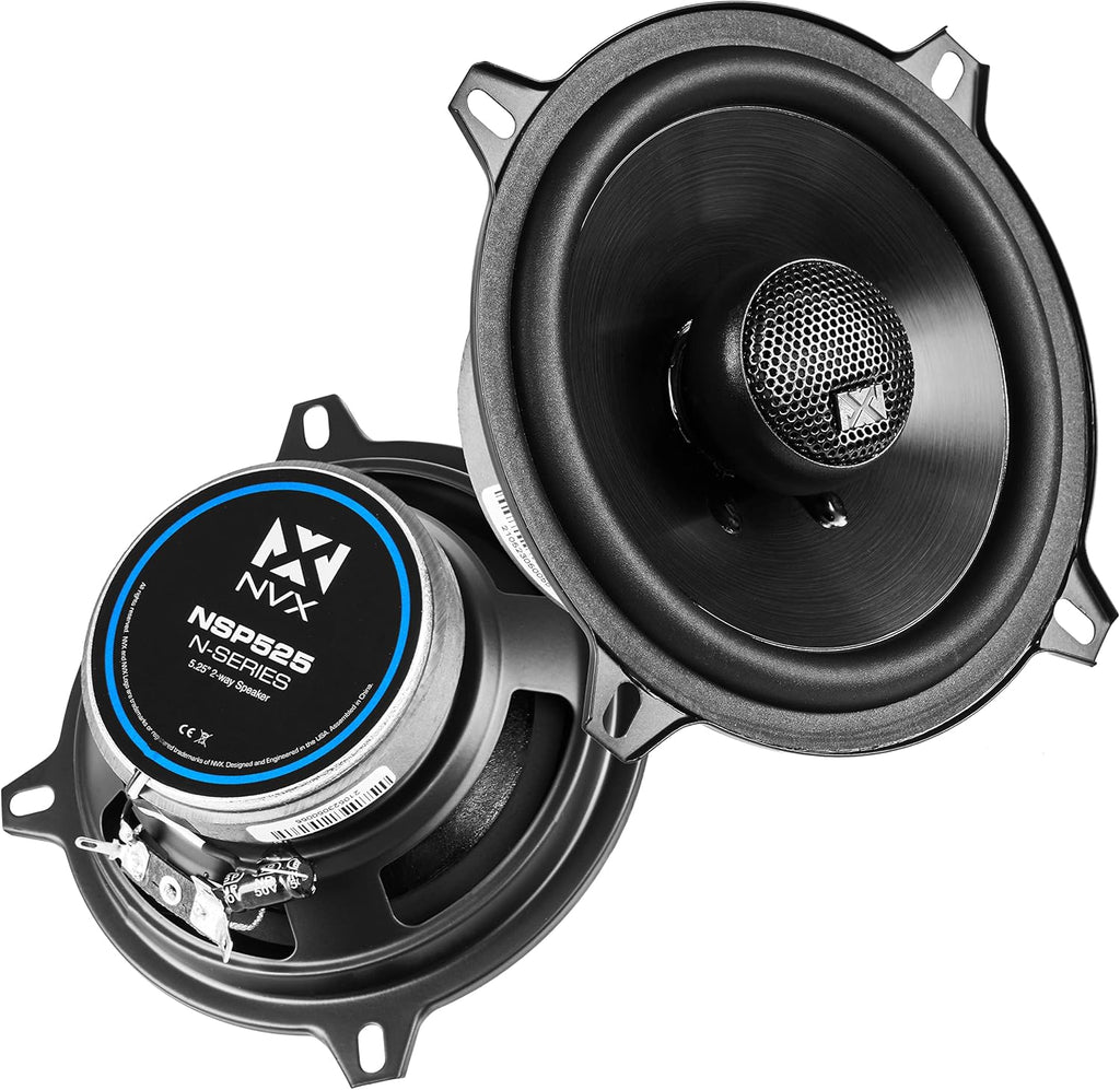 Set of 2 6 1/2 inch 80 watt RMS 2-Way Coaxial Car Speakers with Silk Dome Tweeters O61199