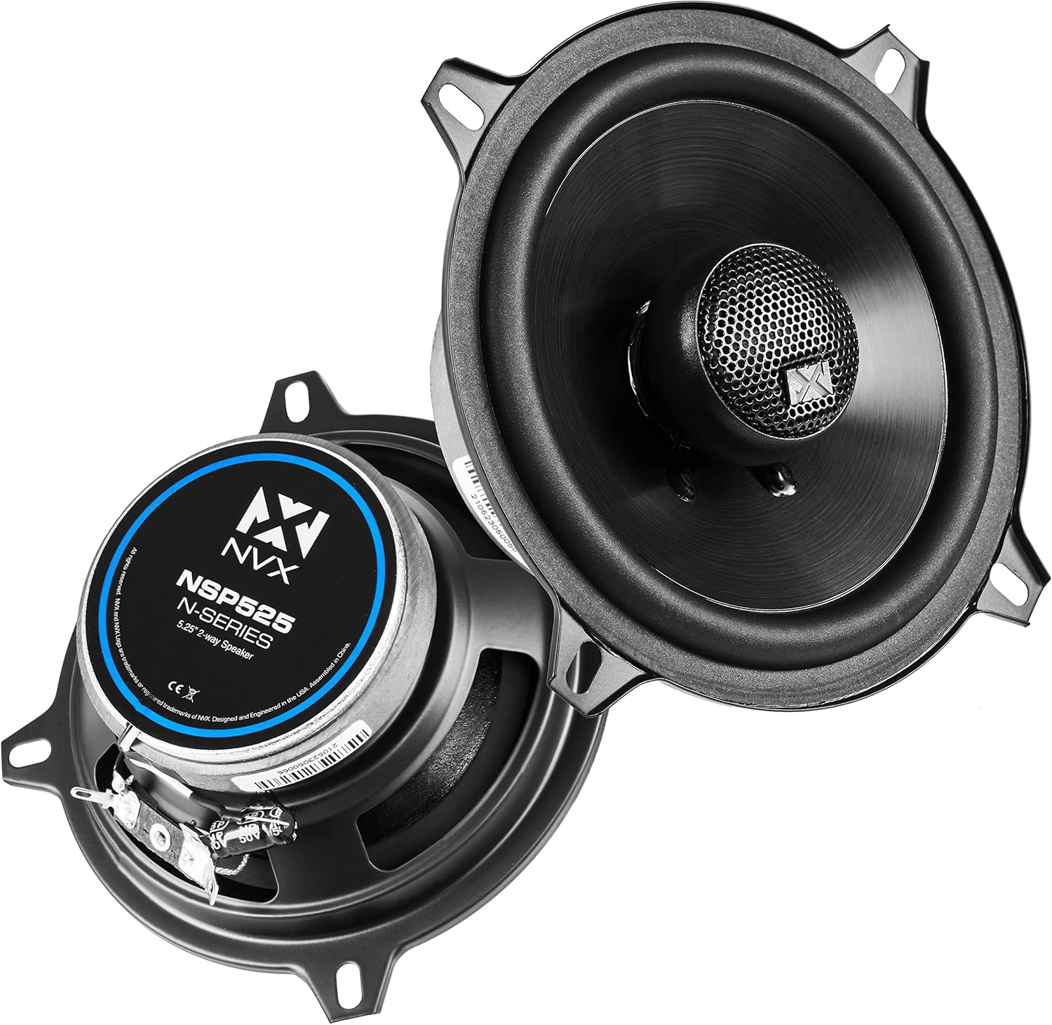 Set of 2 6 1/2 inch 80 watt RMS 2-Way Coaxial Car Speakers with Silk Dome Tweeters O61199