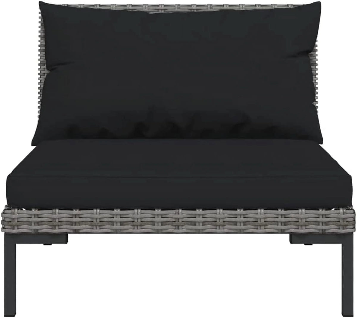 12 Piece Patio Lounge Set with Cushions Poly Rattan Dark Gray K3834