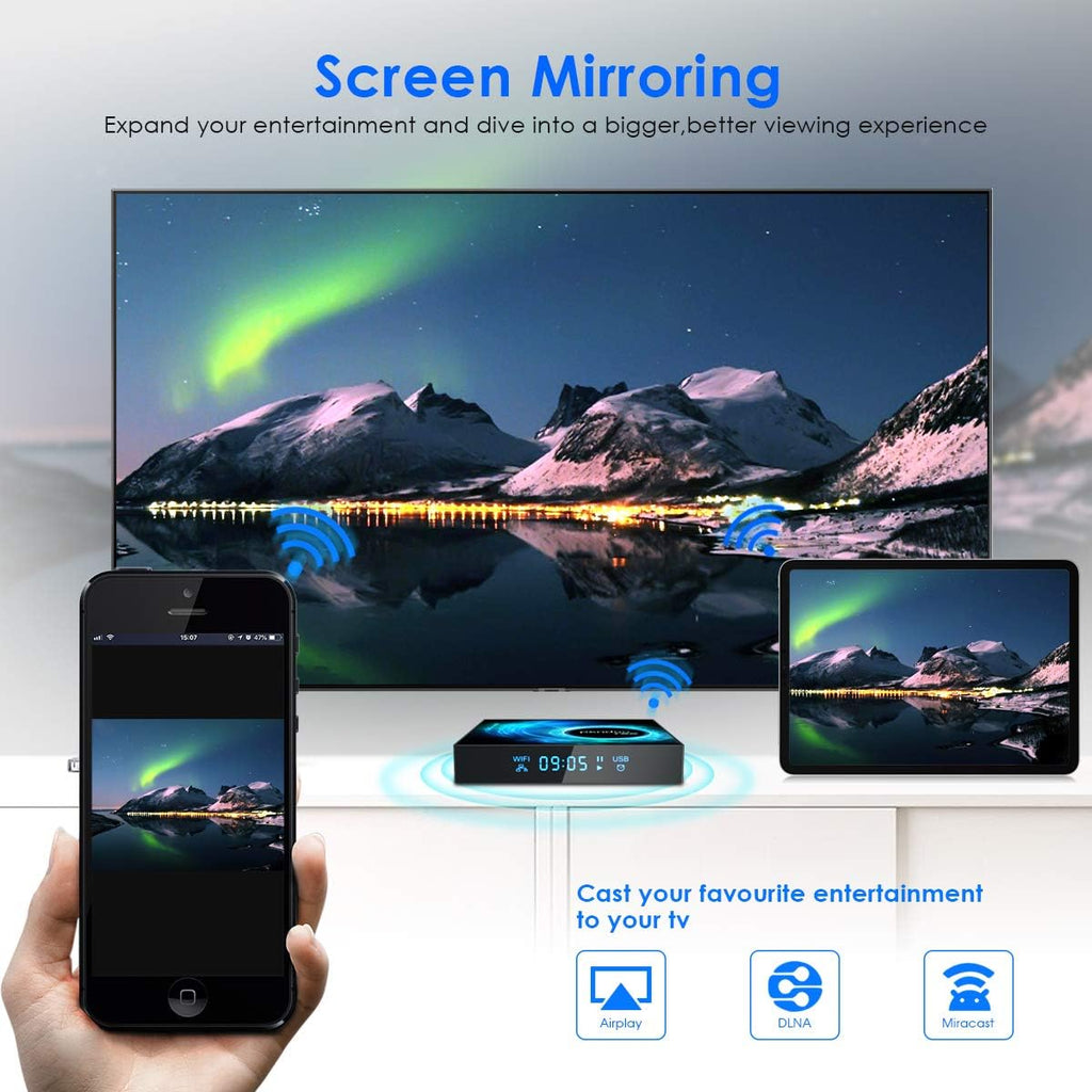 Android TV Box 10.0 4GB RAM 128GB ROM with Wireless Mini Keyboard T96062