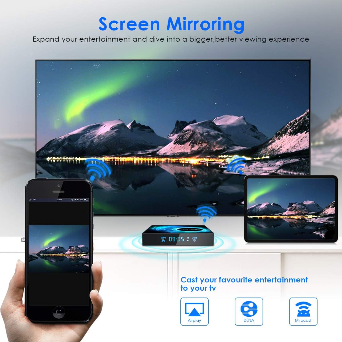 Android TV Box 10.0 4GB RAM 128GB ROM with Wireless Mini Keyboard T96062