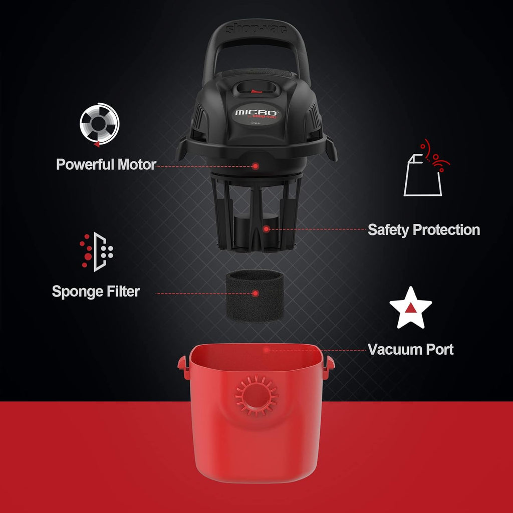 1 Gallon Portable Wet/Dry Vacuum with Wall Bracket N109
