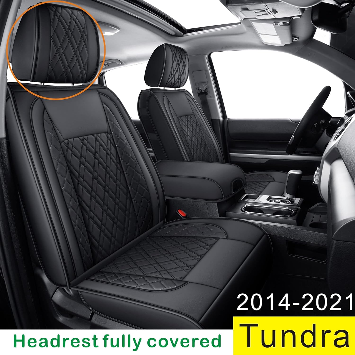 Black & Red Faux Leather Seat Covers H2949