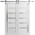 Double Barn Door 36 x 84 inches with Frosted Glass G9486