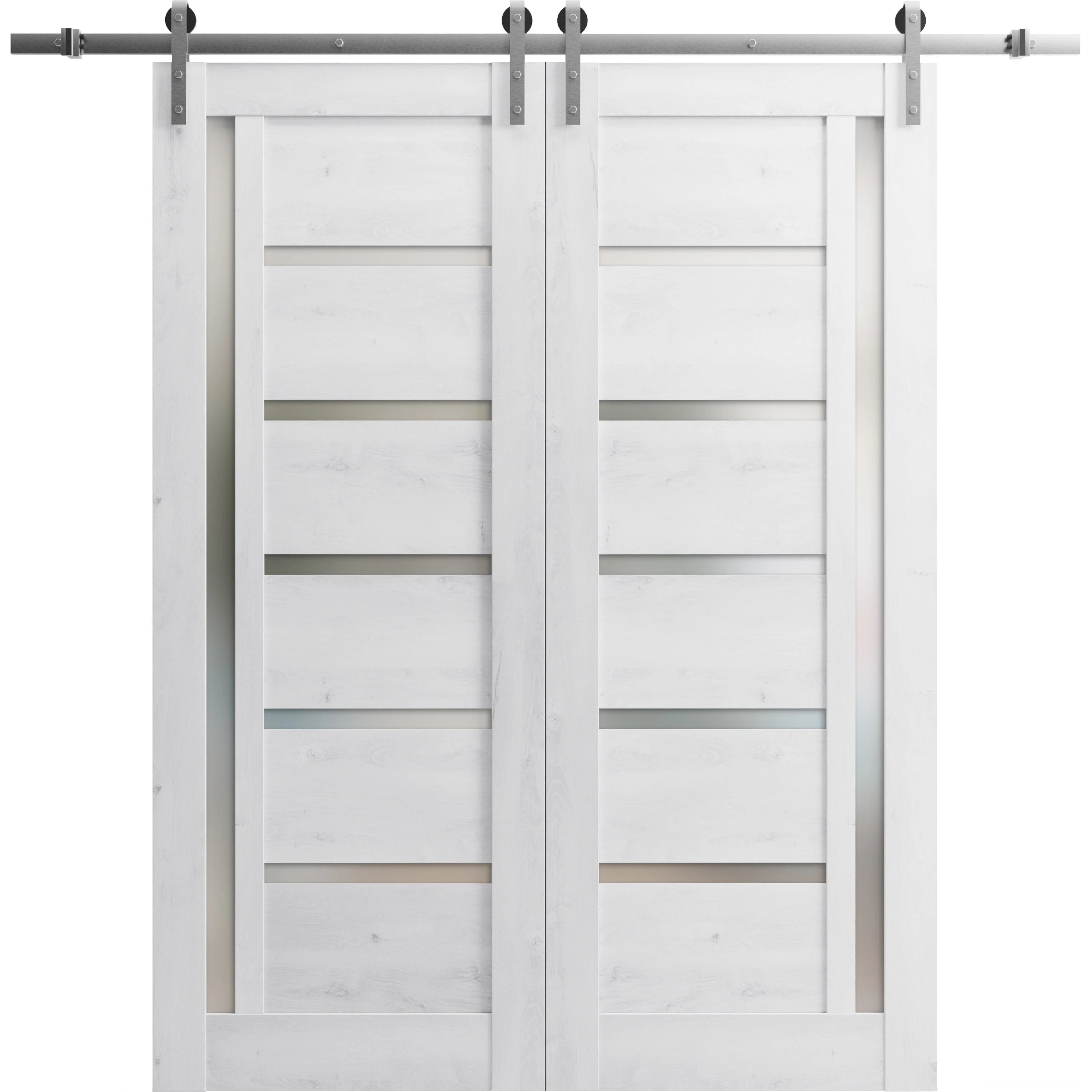 Double Barn Door 36 x 84 inches with Frosted Glass G9486