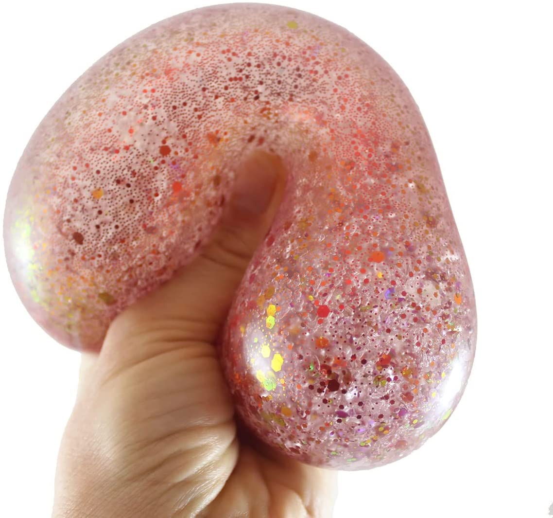 1 Jumbo 4" Metallic Glitter Gel-Filled Squeeze Stress Ball J9756