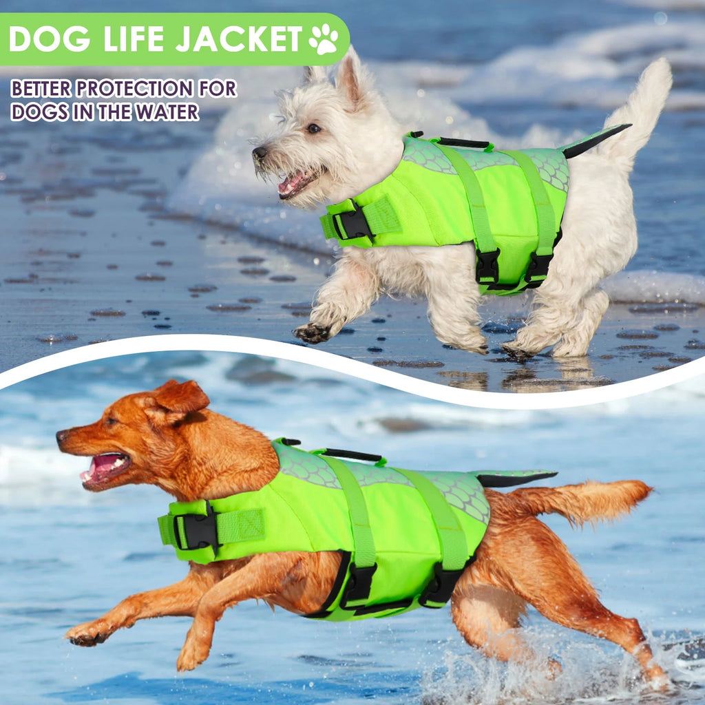 Mermaid Dog Life Jacket with Rescue Handle W865