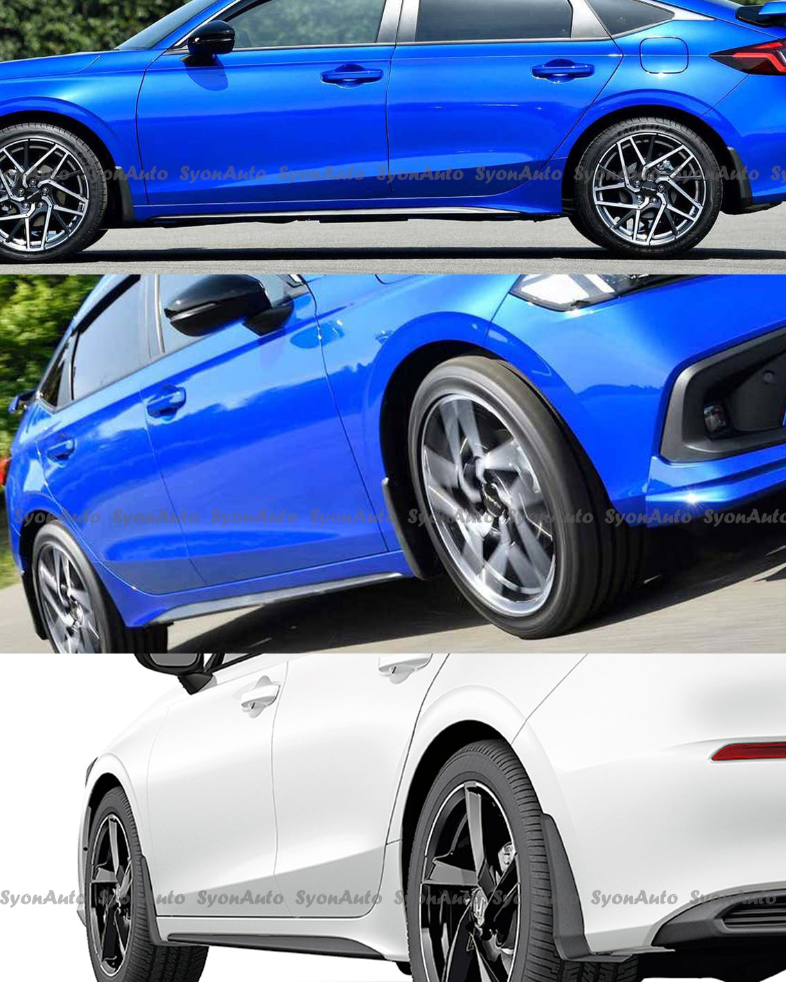 Black 4Pcs Mud Flap Splash Guard Set G286