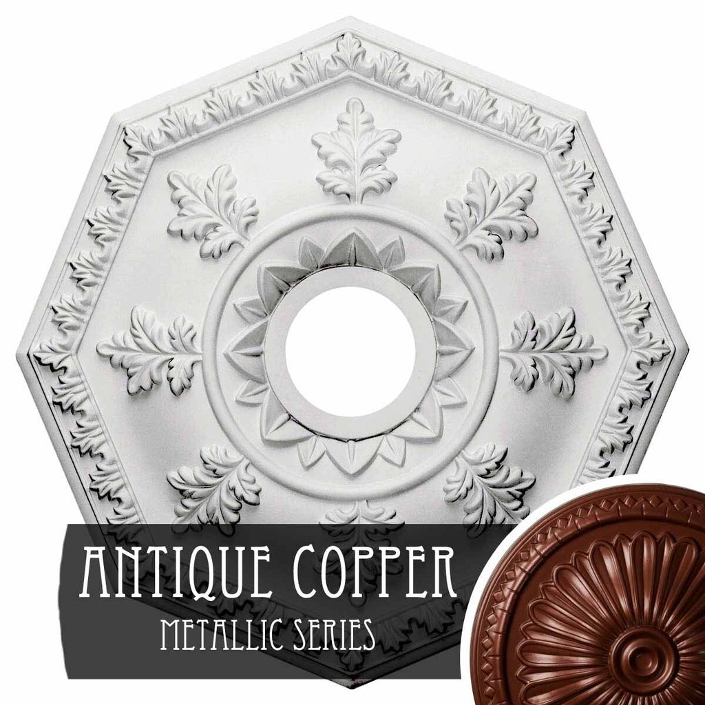 18x22OD x 3 1/2x22ID x 1 1/2x22P Hand-Painted Frost Ceiling Medallion E458563