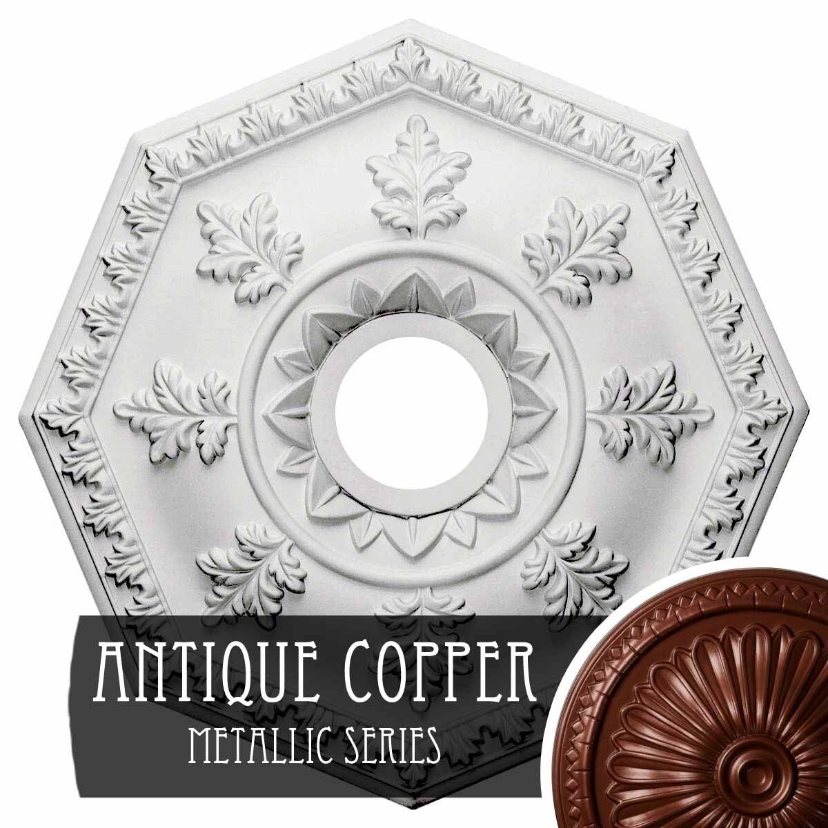 18x22OD x 3 1/2x22ID x 1 1/2x22P Hand-Painted Frost Ceiling Medallion E458563