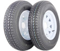 2pcs Trailer Tire with Rim ST175/80D13 5 Lug White Spoke 6Ply Bias Tires C8848