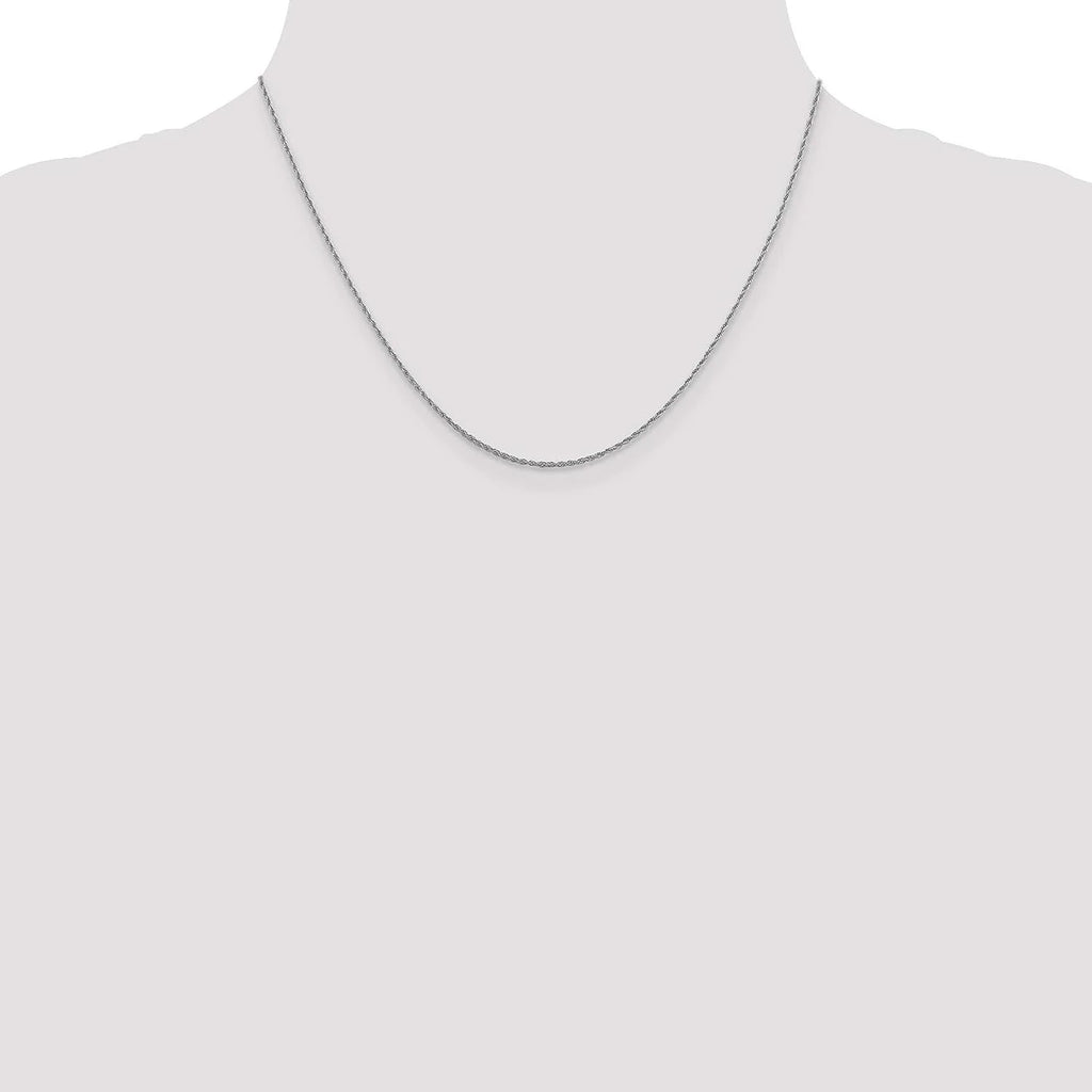 Solid 14K White Gold 1.5mm Loose Rope Chain - 24" P543472