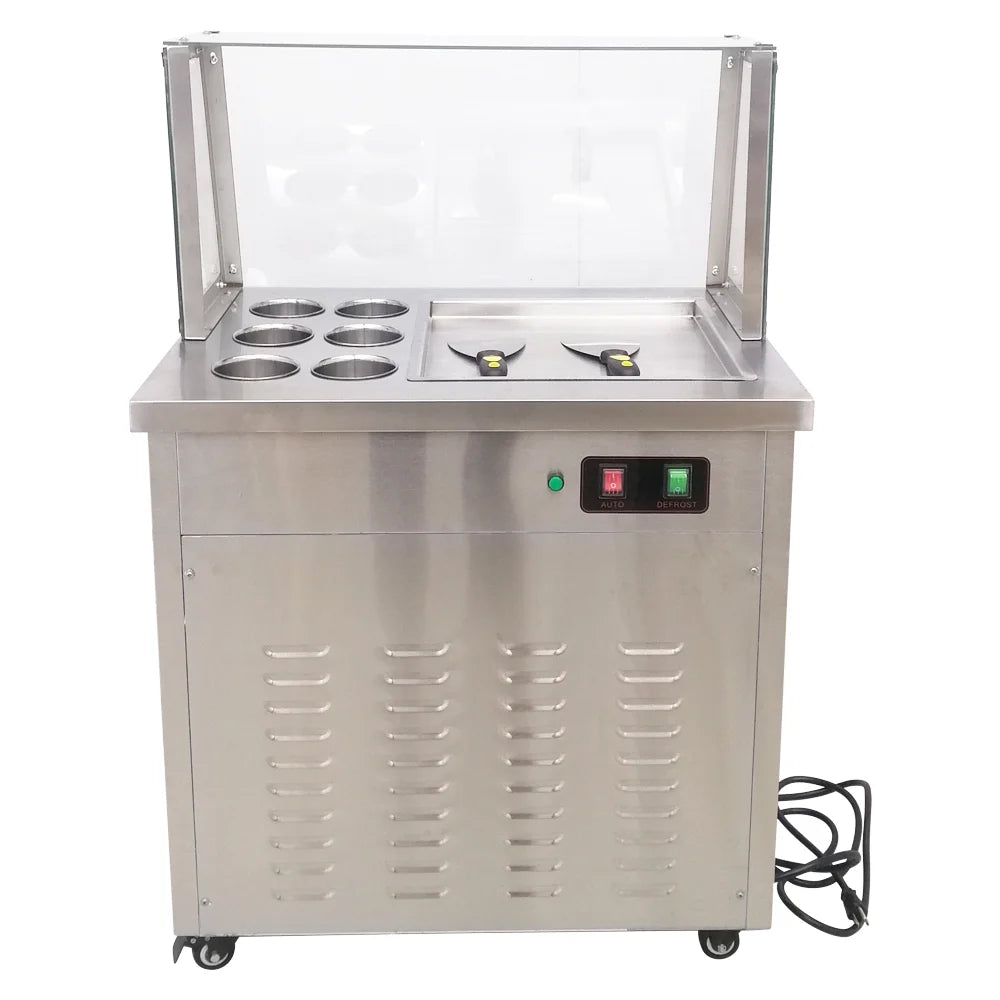 Commercial Flat Pan Fried Ice Cream Roll Machine with 6 Tanks K72979