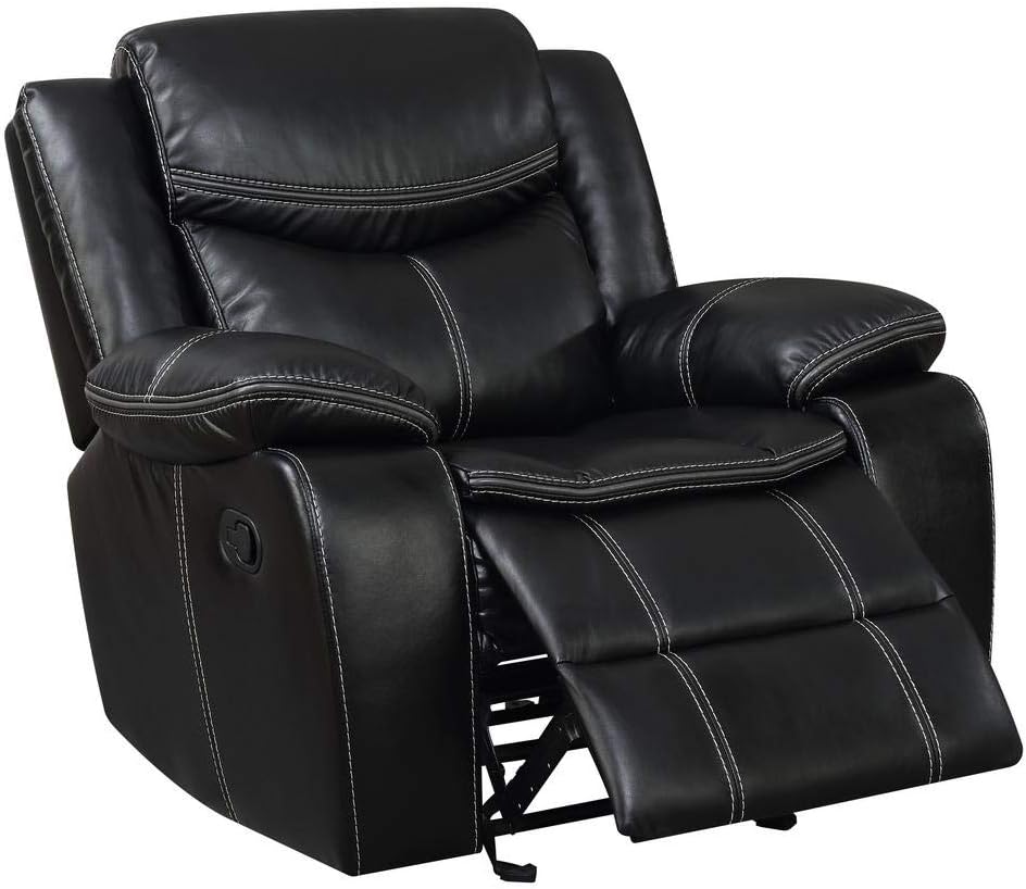 Faux Leather Recliner in Black Q46686
