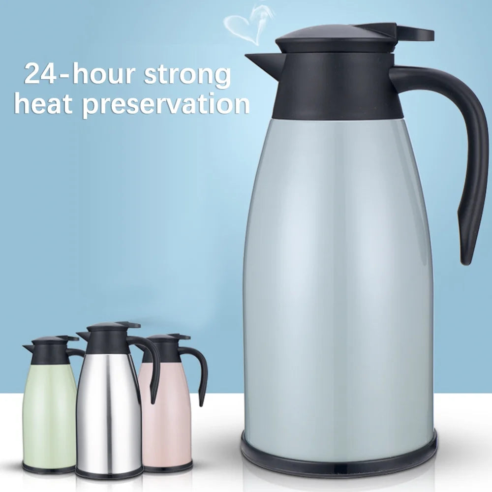 Silver Stainless Steel Vacuum Flask, 2L, Double Walled Insulation Bottle M3938
