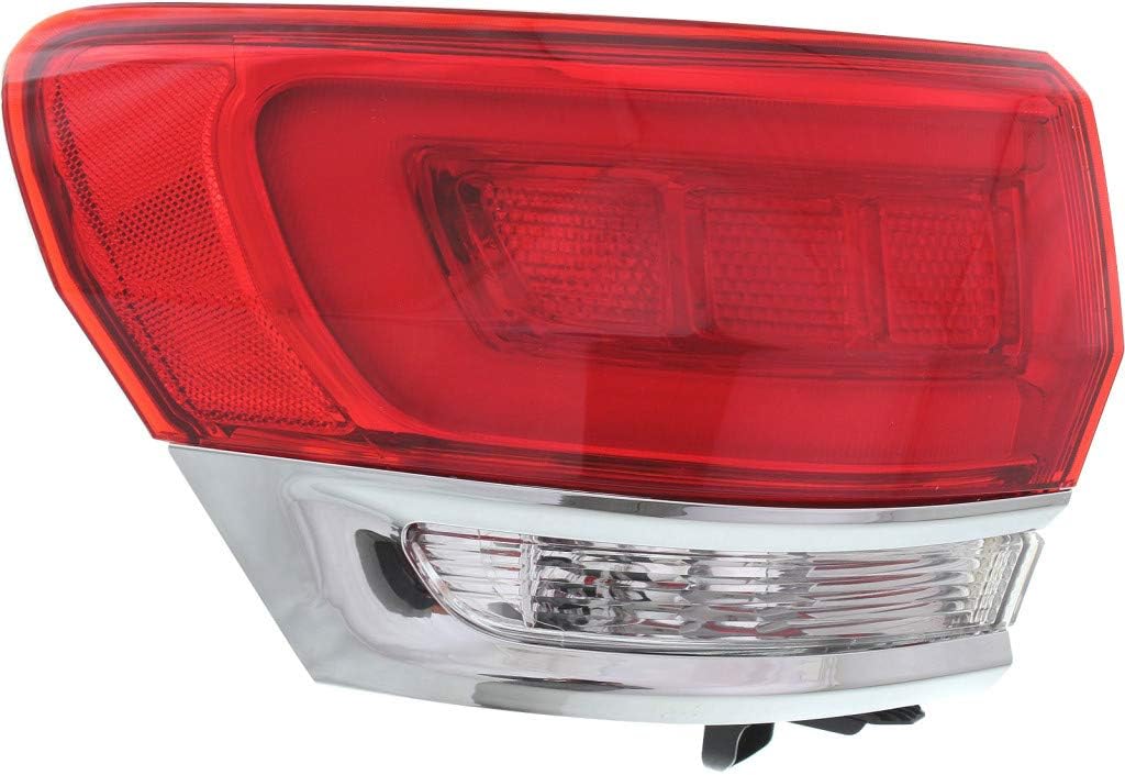 Outer Tail Light Assembly Driver Side with Chrome Trim L4167