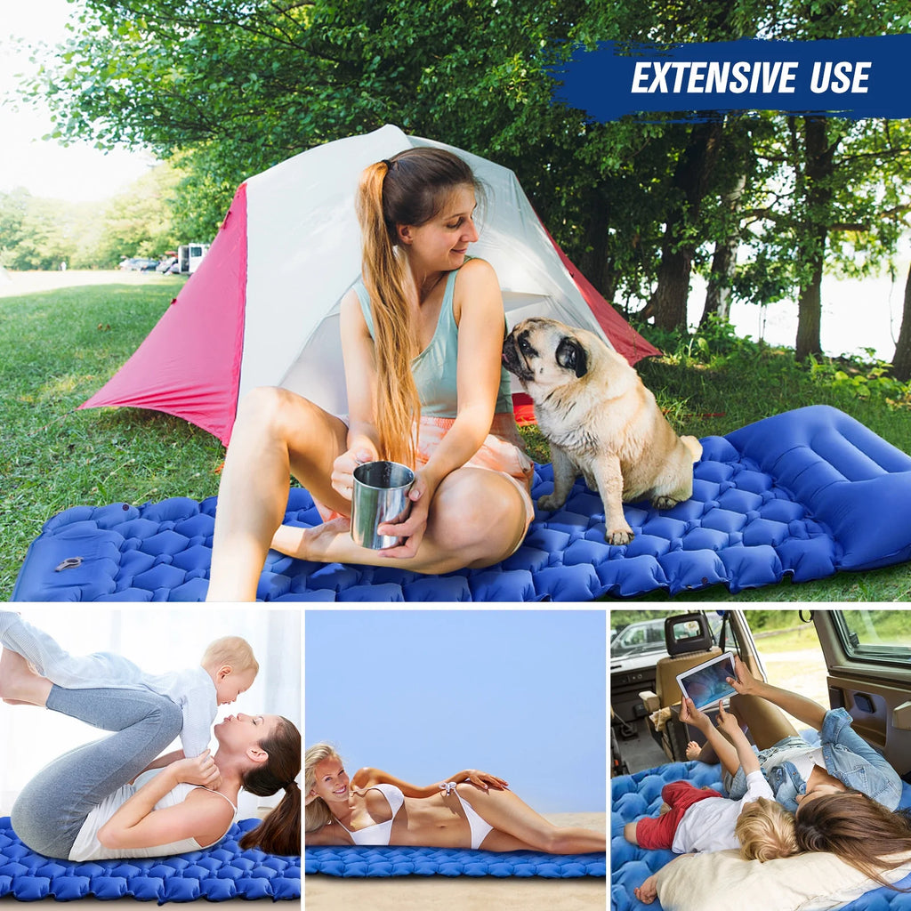 Lightweight Camping Mat with Air Pillow Waterproof Sleeping Pad E534