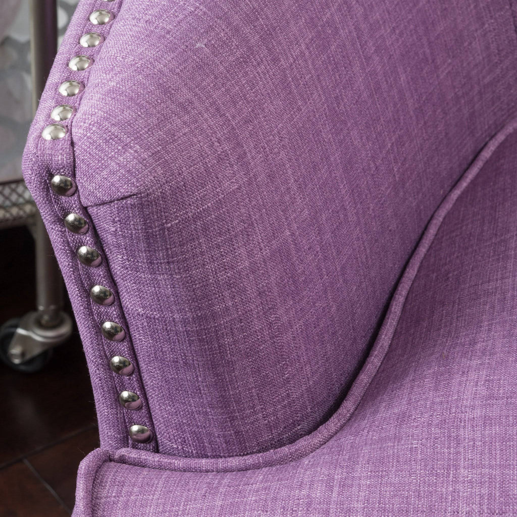 Grey Tufted Fabric Club Chair E441