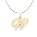 14k Yellow Gold Initial W Necklace - 22 Inch G638
