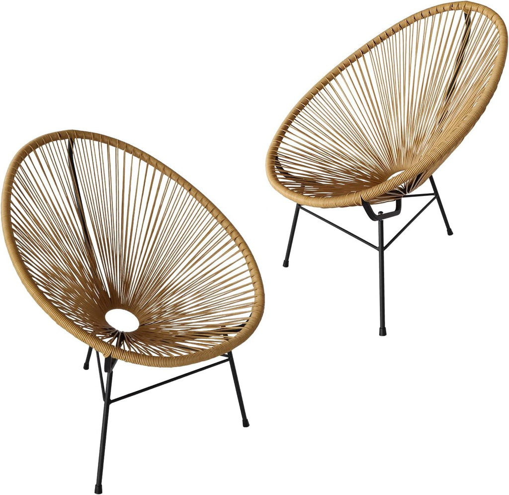 Set of 2 All-Weather Acapulco Chair with Flexible Rope and Heavy Duty Frame H5245