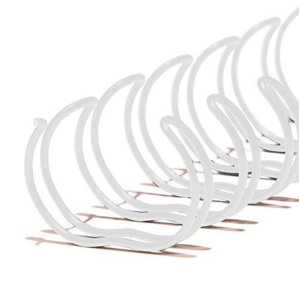 Twin Loop Wire Binding Spines, 1/2 inch Diameter, 11 inch Length, White, 100 per Box Q3051