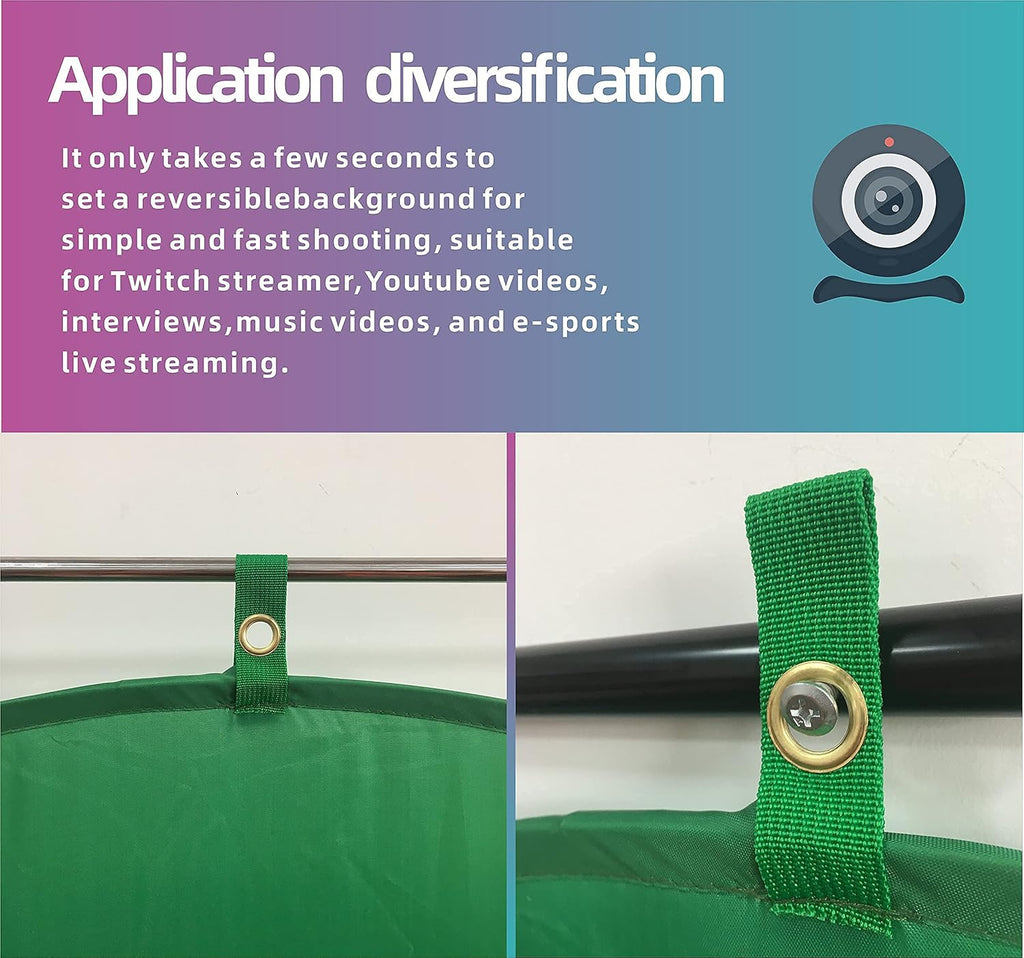 Collapsible Portable Webcam Background Chroma Key Green (58in×58in) W934009