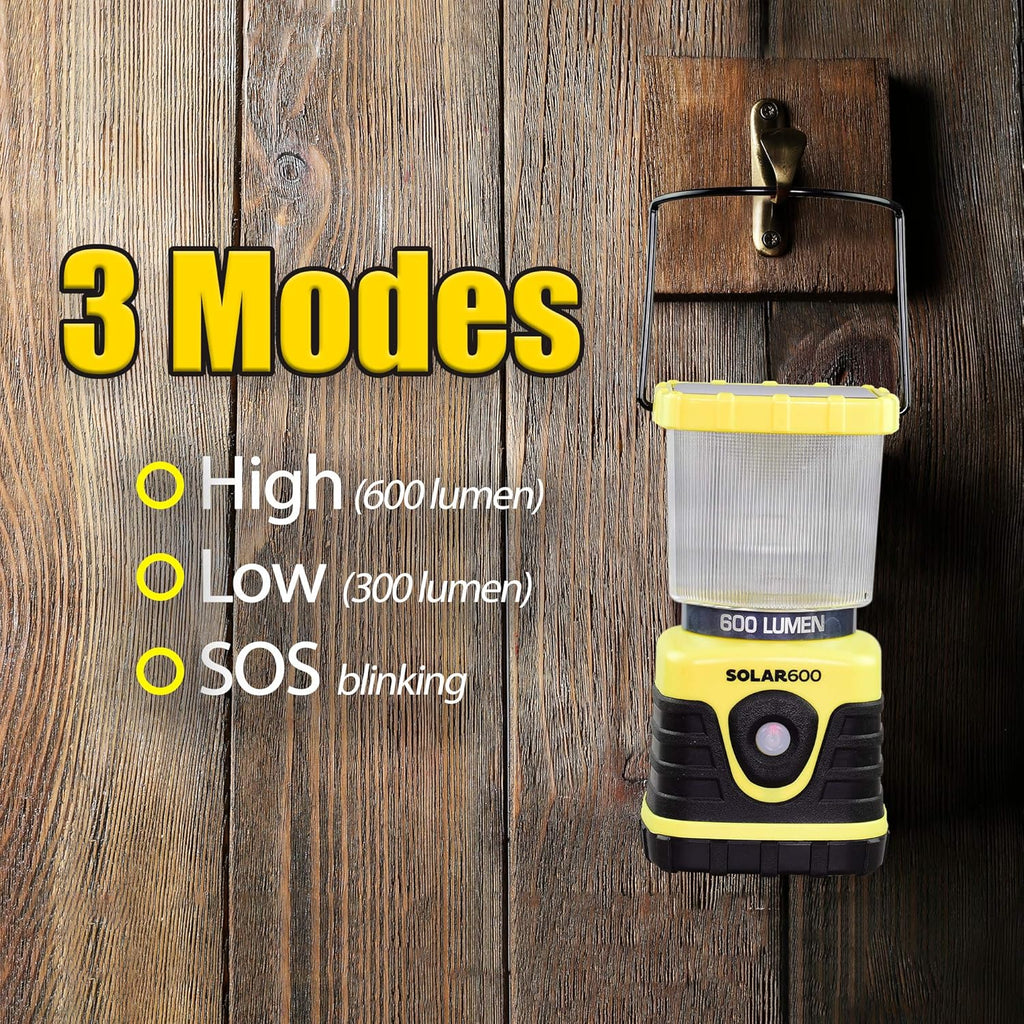 Rechargeable Solar Camping Lantern 600 Lumen USB Power Bank O857