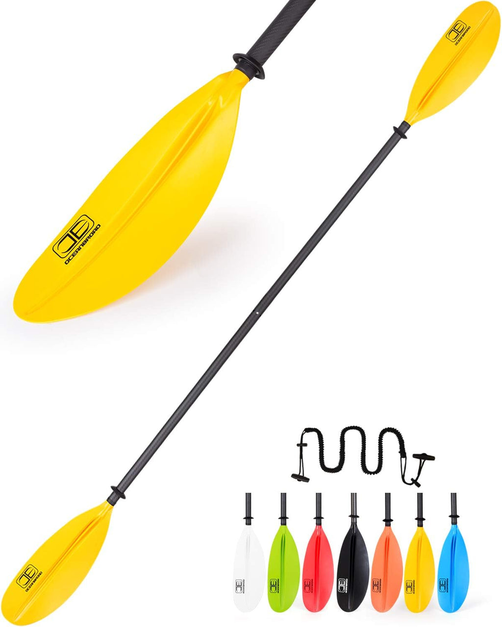 Carbon Shaft Kayak Paddle with Leash, Pack of 2 A247014