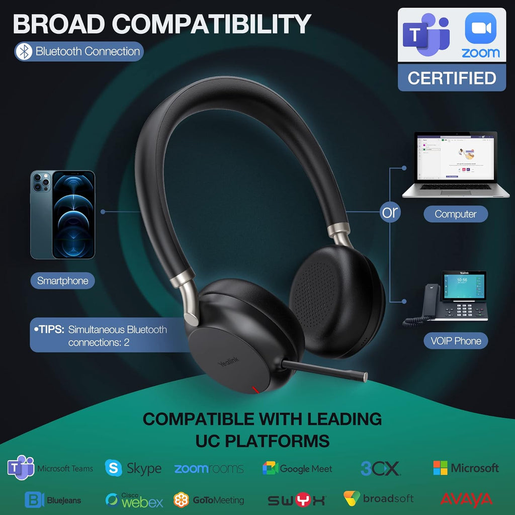 Black Bluetooth Wireless Headset with Microphone T632843