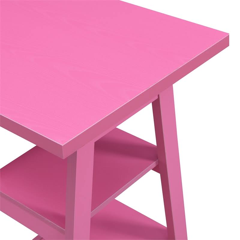 Pink Double Trestle Desk Q96723