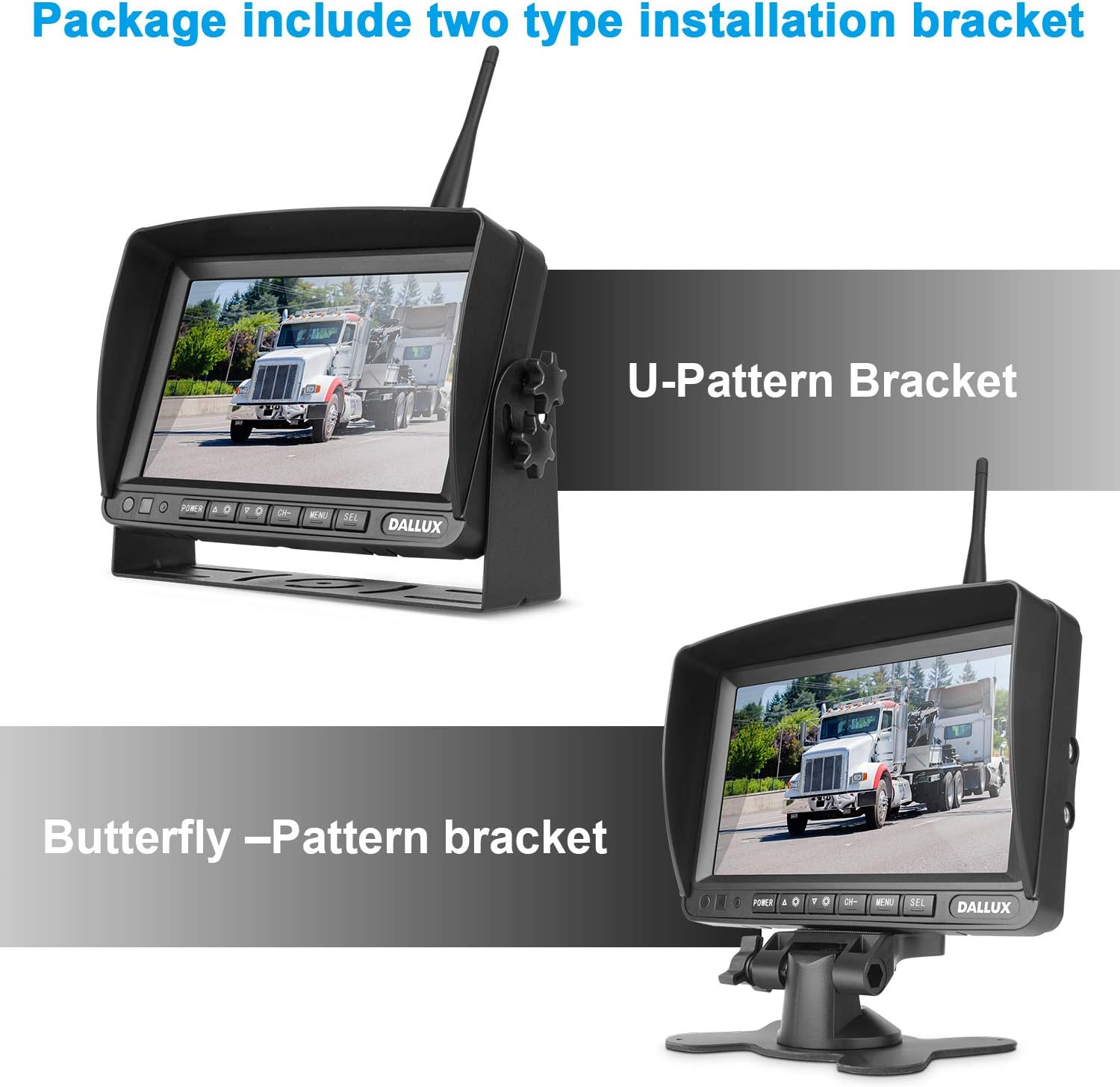 7 inch Wireless Backup Camera Monitor System Kit with HD IP69K Waterproof Night Vision Rear View Camera N3464