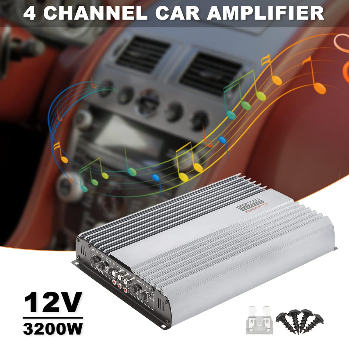 3200W 12V 4 Channel Car Amplifier V955422