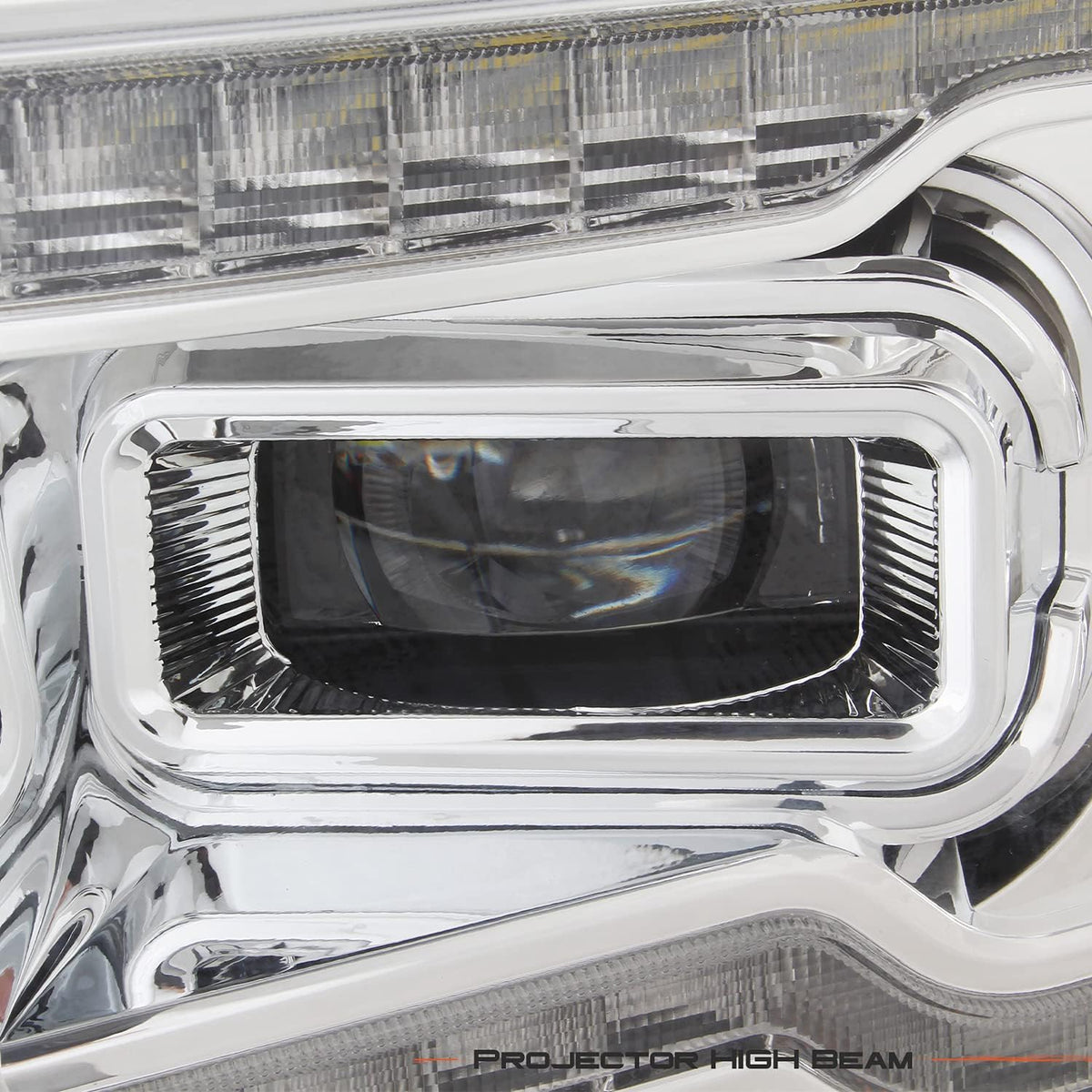 Chrome Housing Dual Projector Full-LED Sequential Light Bar Headlights for Dodge RAM 1500 U871408