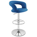 Dark Blue Adjustable Height Swivel Armless Bar Stool E684