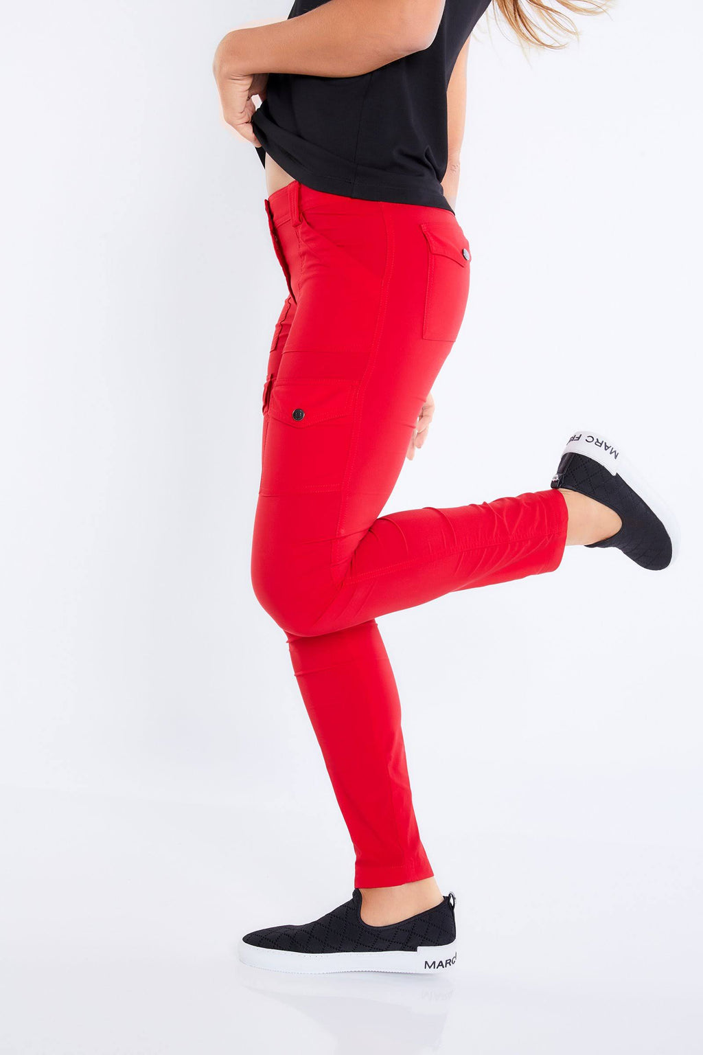 Red Slim Fit Cargo Pants S33658